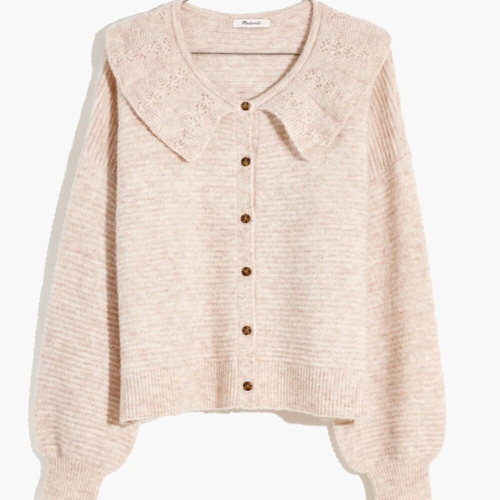 Madewell Pointelle Collar Cardigan EUC XS